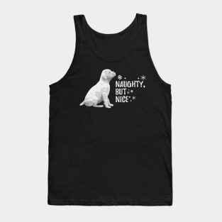 Naughty but Nice Christmas, White Boxer Dog Tank Top